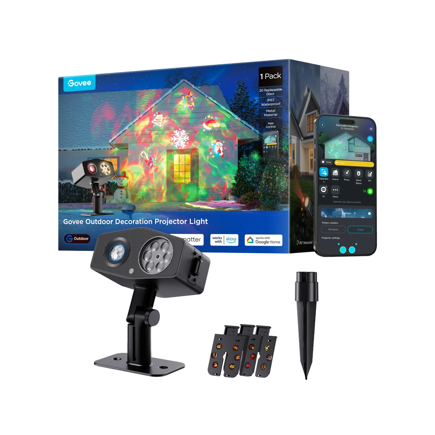 GOVEE JUHLAVALO PROJEKTORI ULOS IP67