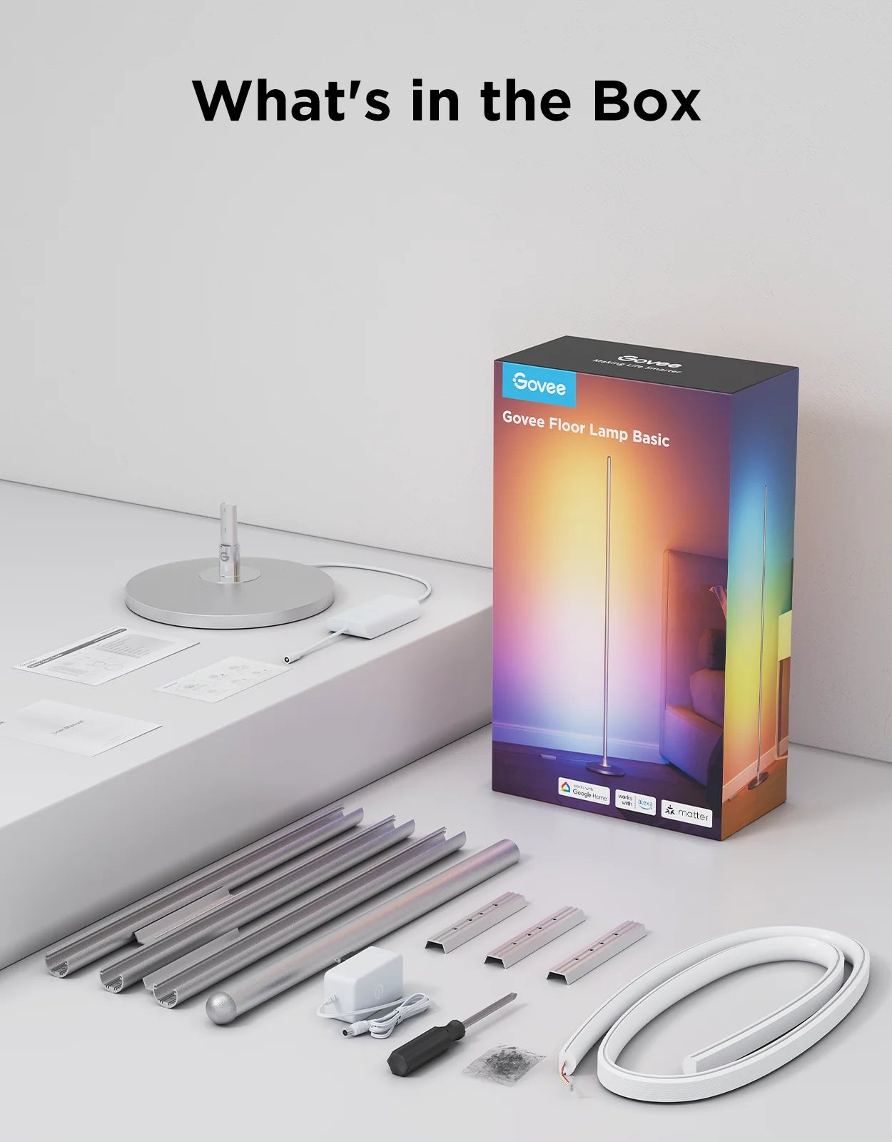 GOVEE RGBICW Älykäs lattiavalaisin HOPEA