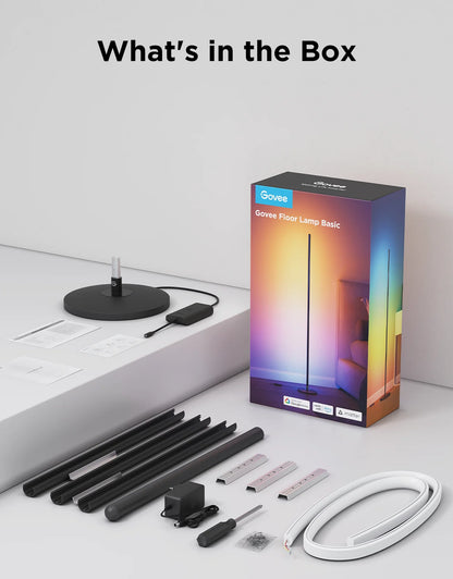 GOVEE RGBICW Älykäs lattiavalaisin MUSTA