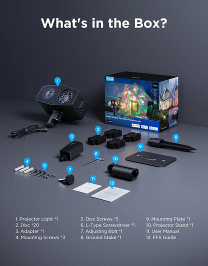 GOVEE JUHLAVALO PROJEKTORI ULOS IP67